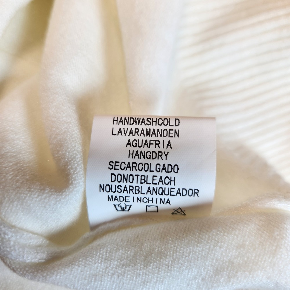Urban Daizy V-neck Tunic Sweater Women's Size L Cream Long Sleeve Relaxed Fit - Picture 7 of 7